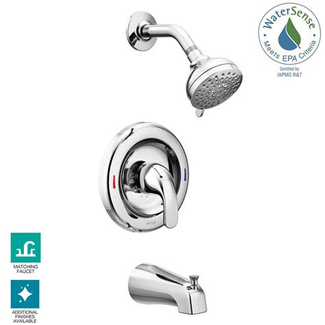 Moen Adler Single Handle 4 Spray Tub And Shower Faucet With Valve In