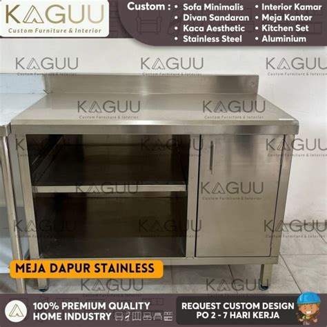 Jual Meja Dapur Stainless Steel 3 Rak Meja Serbaguna Besi Stainless