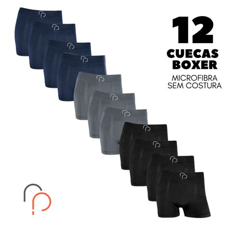 Kit Cuecas Boxer Sem Costura Em Microfibra Rp Escorrega O Pre O