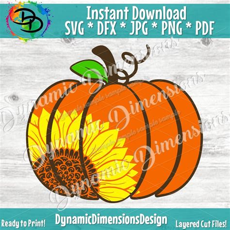 Sunflower Svg Pumpkin SVG Sunflower Pumpkin Svg Happy Fall Yall Sv