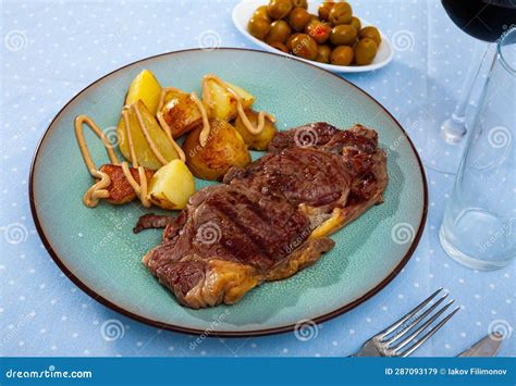 Grilled Beef Tenderloin Steak With Potato Stock Image Image Of