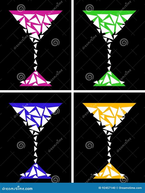 Stylized Martini Glass Stock Vector Illustration Of Drink 92457140