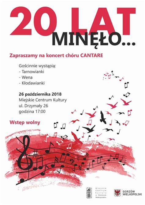 Koncert z okazji jubileuszu 20 lecia chóru Cantare Miejskie Centrum