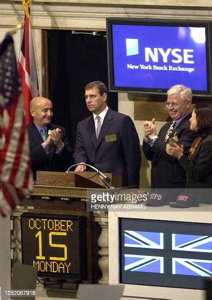 Prince Andrew The Duke Of York Rings The Opening Bell At The New