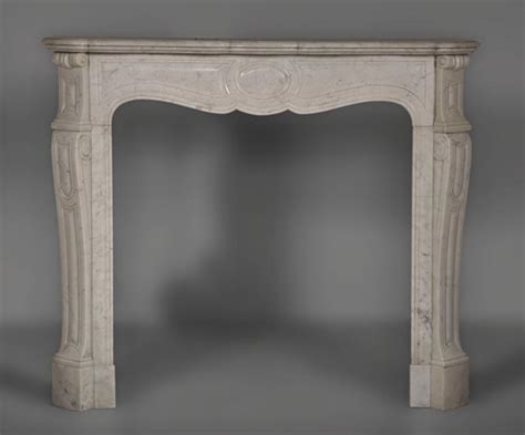 Antique Louis Xv Style Pompadour Fireplace Made Out Of Carrara Marble