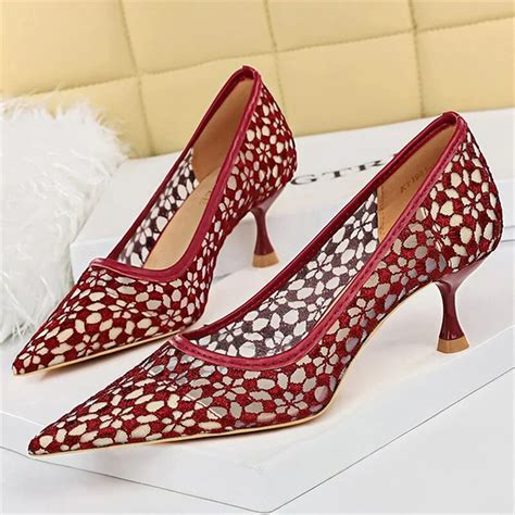 Red Kitten Heels Wedding