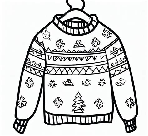 Coloriage Un Pull de Noël télécharger et imprimer gratuit sur