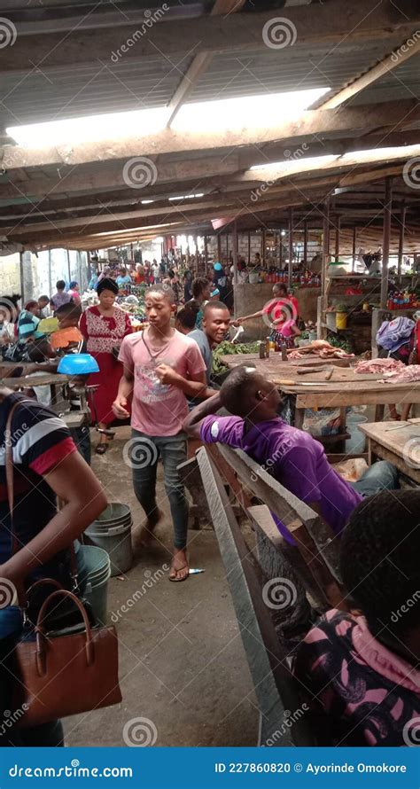 Wide View In A Local Nigerian Market Editorial Image Image Of City