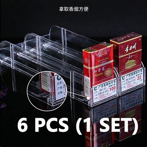 Jual Double Side Rak Rokok Acrylic Display 1 Set 6 Pcs Pusher Rokok