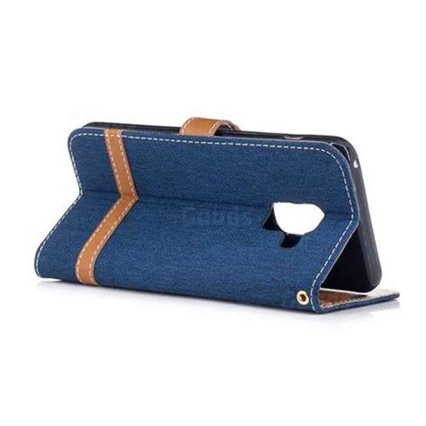 Jeans Cowboy Denim Leather Wallet Case For Samsung Galaxy A8 2018 A530