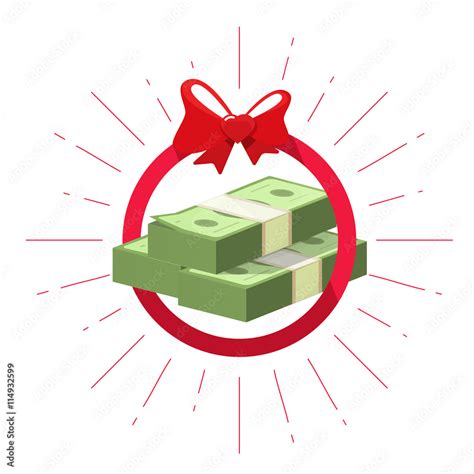 Money Prize Win Vector Symbol Flat Icon Pile Of American Dollars Cash