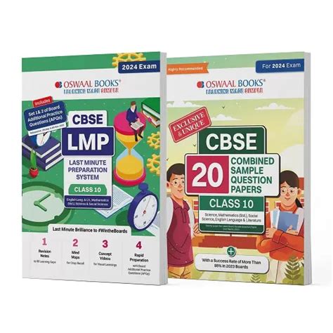 Oswaal Cbse Lmp Last Minute Preparation System And 20 Combined Sample Question Papers Class 10