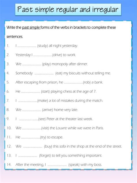 Past Simple Online Exercise For Primaria English As A Second