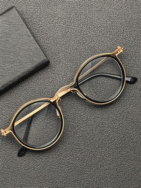 Lunettes De Vue Vintage Mode Doré Pour Homme À Monture Ronde Style Punk