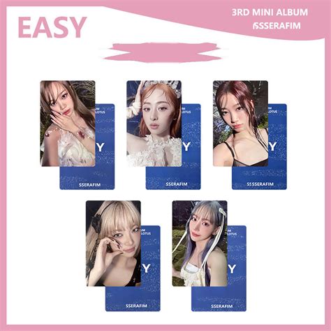 5pcs Set LE SSERAFIM EASY Album Photocards Lomo Cards SAKURA CHAEWON