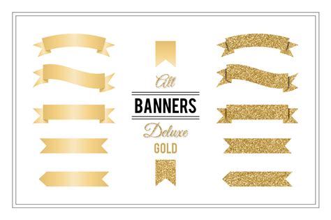 Banners Deluxe Gold Graphic Objects Creative Market