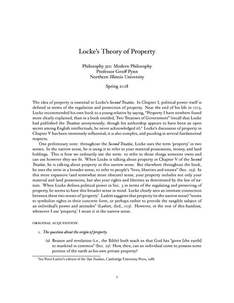 John Lockes Theory Of Property LockesTheoryofProperty Philosophy322