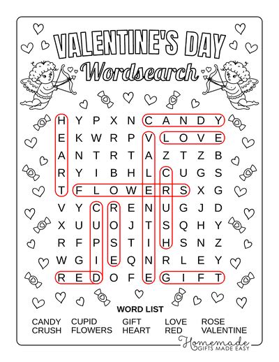 Free Printable Valentine S Day Word Search Puzzles