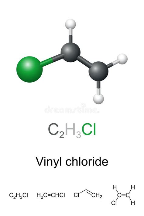 Vinyl Chloride VCM Chloroethene Molecule Model And Chemical Formul