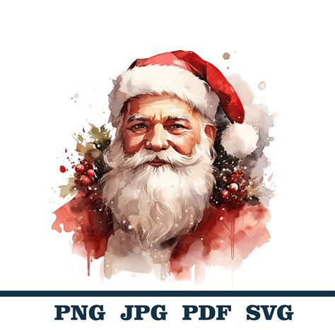 Watercolor Santa Claus Clipart Santa Claus Watercolor Etsy