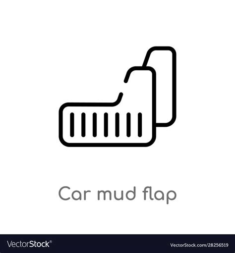 Outline Car Mud Flap Icon Isolated Black Simple Vector Image