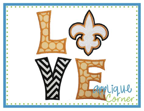 Love Fleur De Lis Block Applique Design Applique Corner