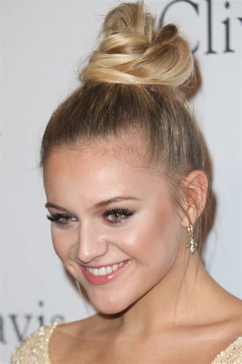 Kelsea Ballerini Straight Light Brown Bun Ombré Two Tone Updo