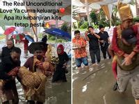 Viral Pernikahan Di Tengah Banjir Pengantin Wanita Digendong Ke Pelaminan