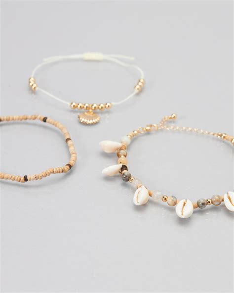 Karyn In La Alani Anklet Pack In Naturalwhite Fast Shipping And Easy