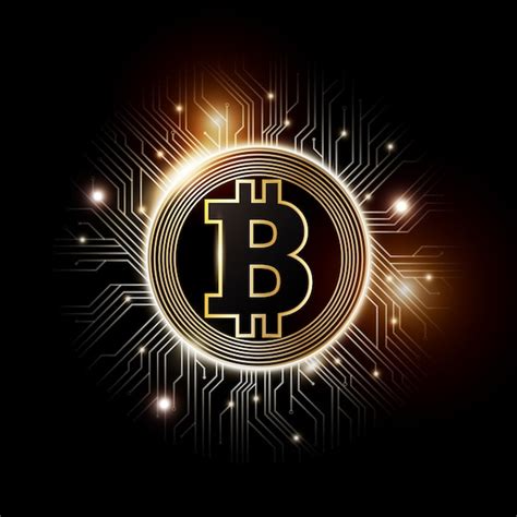 Premium Vector Golden Bitcoin Digital Currency