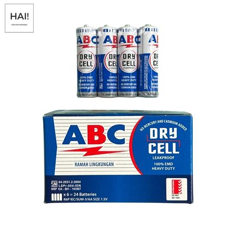 Jual Batu Baterai ABC Biru Dry Cell AA A2 Battery 1 5V 4 Pcs