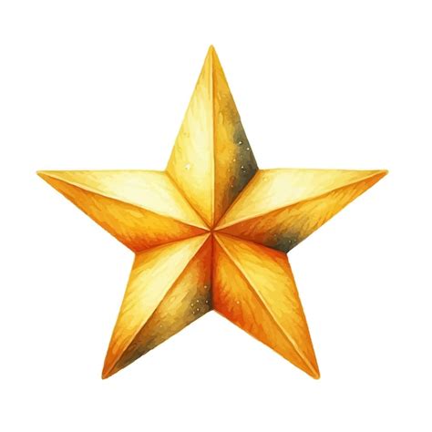 Premium Vector Watercolor Golden Star Isolated On White Background