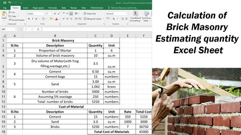 FORMULAS QUANTITY SURVEYING QUANTITY SURVEYING ESTIMATION