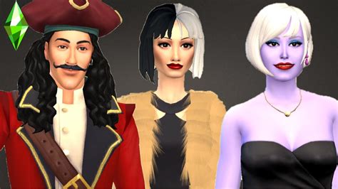 Cruella Captain Hook Ursula Disney Villains Create A Sim I Sims