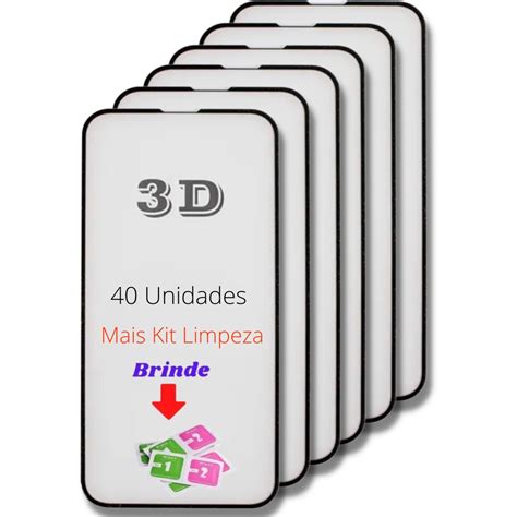 Kit Pelicula De Vidro 3d 9d 10 20 30 40 Unidades Cobre A Tela Toda