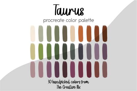 TAURUS Color Palette For PROCREATE Only Works In The App Procreate