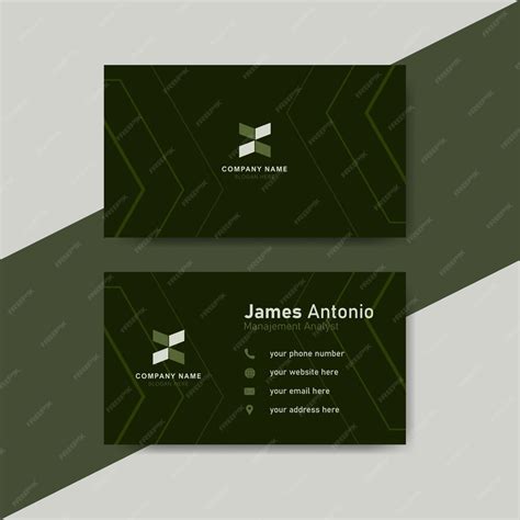 Premium Vector Green Business Identity Card Template Concept