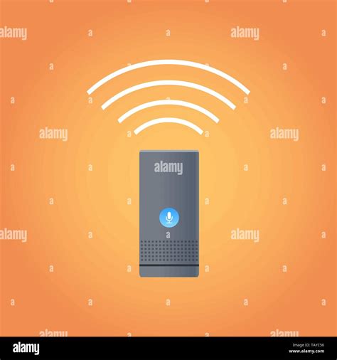 Smart Home Assistant Intelligence Speaker Device Icon Digital Home Appliances Concept Flat Stock