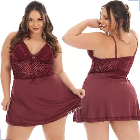 Camisola Lingerie Plus Size Sexy Sensual Feminina Renda Mercadolivre