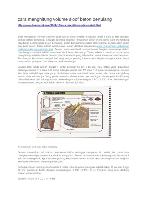 Cara Menghitung Volume Sloof Beton Bertulang Pdf