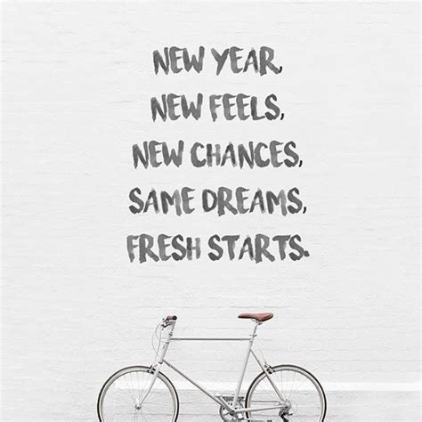 A Bicycle Leaning Against A Wall With The Words New Year New Feels