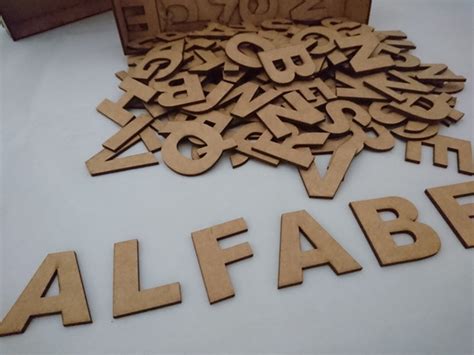 Caixa 130 Letras Em Mdf 3mm Cru 5 Alfabetos Completos No Elo7