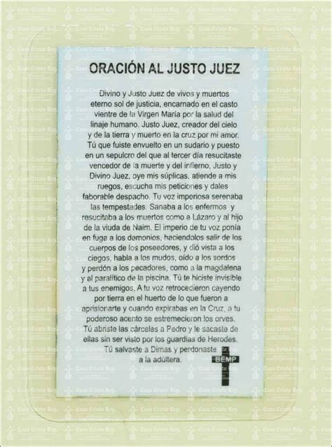 Oración al Justo Juez Protección Trabajo Hombres y Mujeres