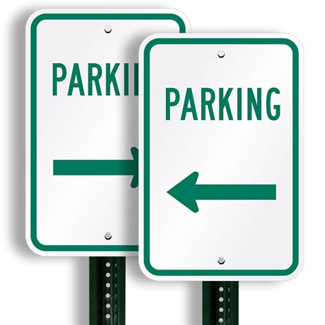 Parking Sign With Left Arrow Sku K 1871