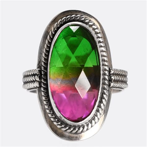 Modern Watermelon Tourmaline Ring – Butter Lane Antiques