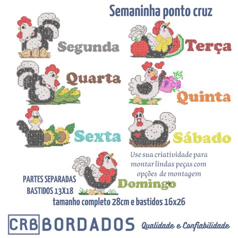 Matrizes De Bordado Semaninha Ponto Cruz Shop Bazar And Cia Shop Bazar And Cia