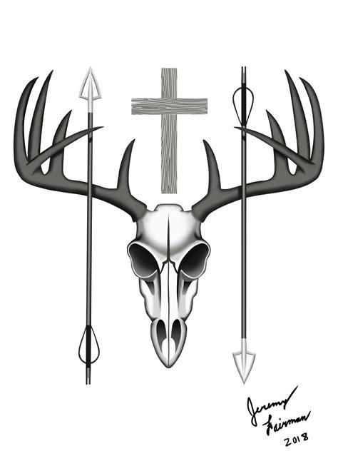 Artstation Deer Skull Tattoo Design 2018