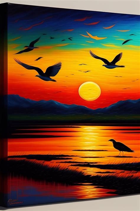 Canvas Wall Art Of A Stunning Sunset Landscape Beach Canvas Paintings Canvas Drawings Sunset