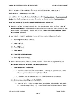 Fillable Online Mdl Submission Instructions And Forms Cdph Fax Email