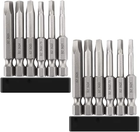 Saipe Pcs Magnetic Square Head Screwdriver Bits Set Inch Length